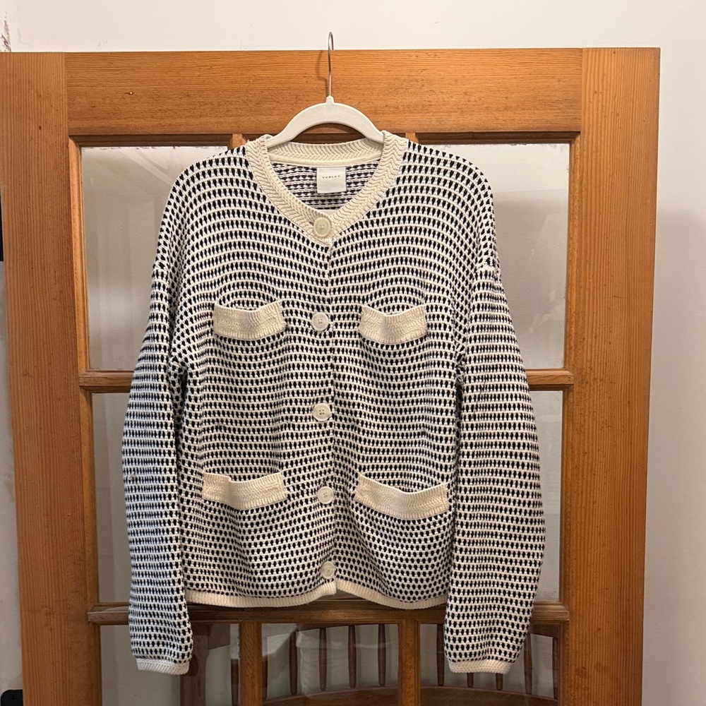 Varley Black and Cream Cardigan